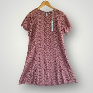 She + Sky Dusty Rose Lace Mini Dress